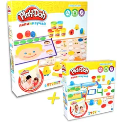 Play-Doh Shape & Learn - letters and languages + Stempelset, 3x Knete 168g - Russland (2er Set)