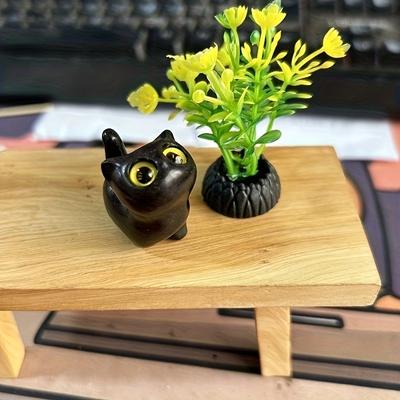 Multisell Products Hub Handcrafted Wooden Kitten Figurine Perfect Cat Decor & Gift Idea d