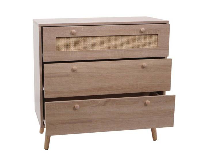 Commode à tiroirs HWC-M39 78x80x39cm imitation chêne