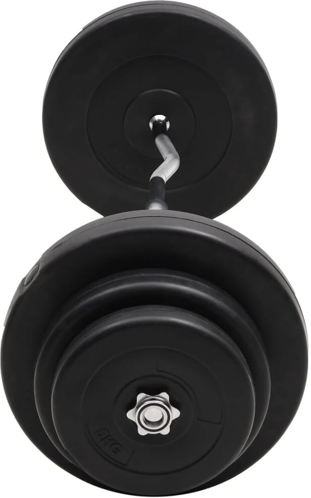 vidaXL Barre d'haltères ondulée avec plaques 60 kg