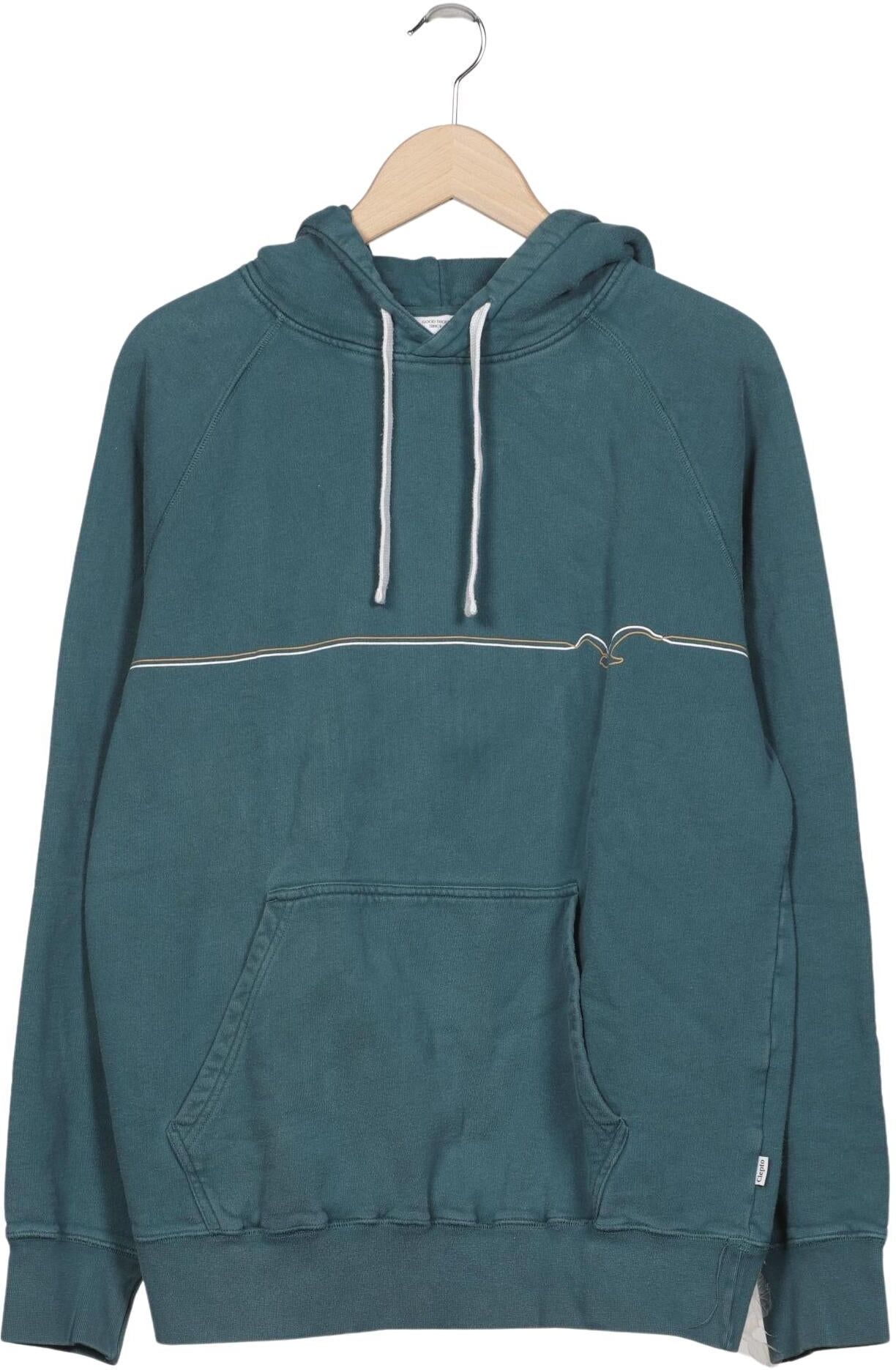 Cleptomanicx Herren Kapuzenpullover, Türkis, Gr. L, Baumwolle - Second Hand