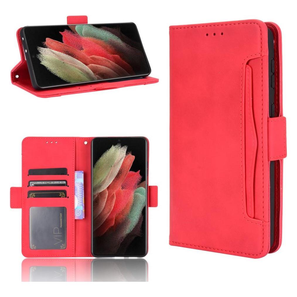 Cover-Discount Galaxy S21 Ultra - Etui mit vielen Kartenfächer rot (Samsung Galaxy S21 Ultra) (101232899C)