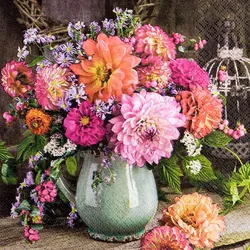 Serviette Bunch of Dahlias 20tlg. Papier Bunt