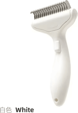 Inspire Curations Stainless Steel Dog Grooming Comb Dematting & Deshedding Pet Hair Remover white