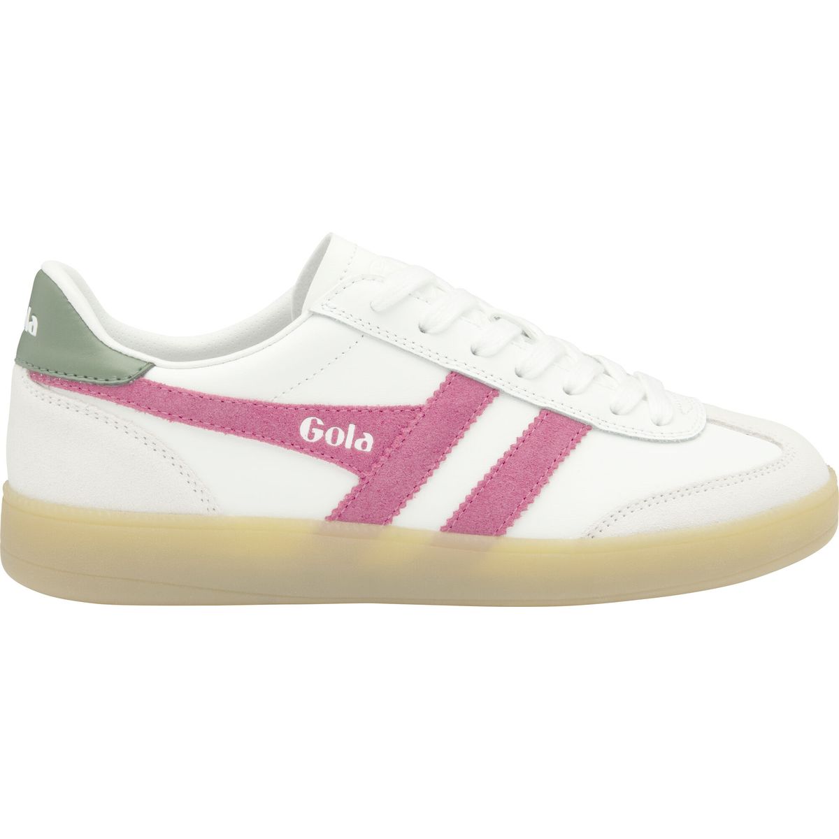 Gola Viper Leather Sneaker Women white/fuchsia/evergreen/gum (WK) 9 CLB744-WK-9-whitefuchsiaevergreengum