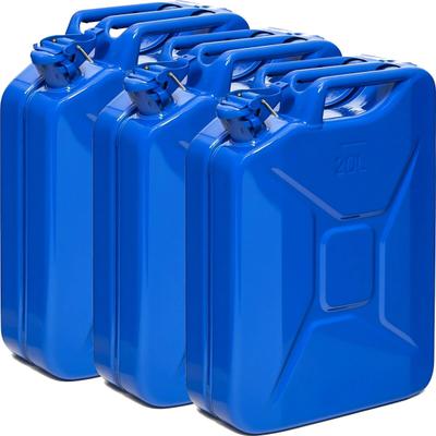 BW® Kraftstoffkanister Metall Benzinkanister 3x 20 Liter - Blau - RAL 5005 - TÜV-geprüft und UN-Zulassung - Made in Europe