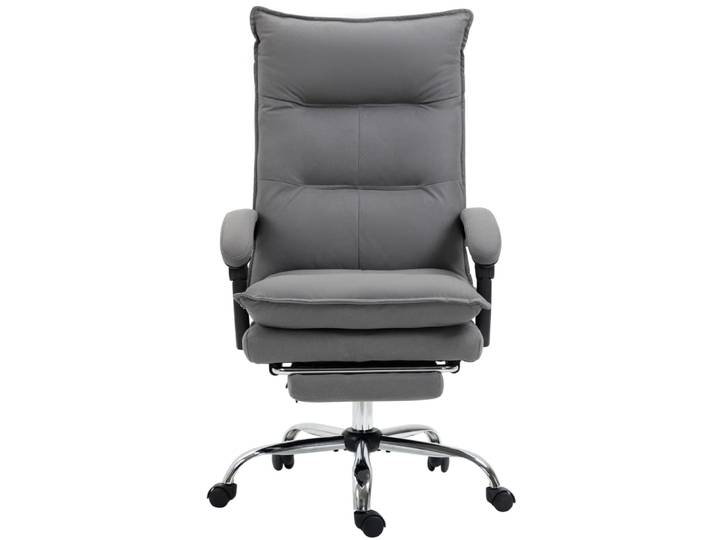 Fauteuil bureau massant chauffant dossier inclinable microfibre gris