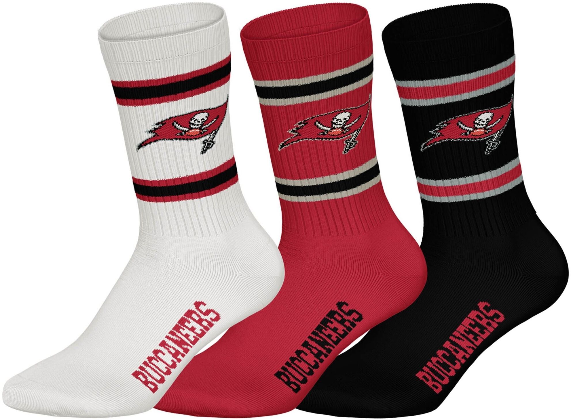 Kurzsocken NFL "Socken NFL 3Pack Crew Socks 3er Pack", Herren, Gr. 43-46, bunt (tampa bay buccaneers), Obermaterial: 58% Baumwolle CO. 39% Polyester PES. 3% Elasthan EL., Socken Kurzsocken