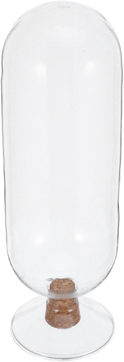 Transparante glazen displaypot en luciferhouder met luchtdichte afsluiting, 28 x 9 cm