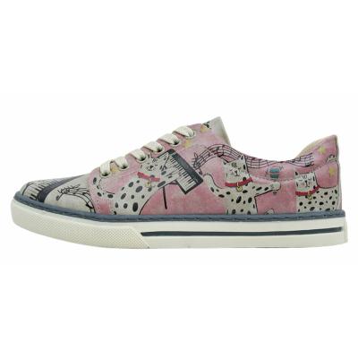 Sneaker DOGO "Classic Schnürsneaker Dance With Me Damen Sneaker", Damen, Gr. 40, Normalschaft, beige (natur), Lederimitat, Schuhe Sneaker, Handgefertigt