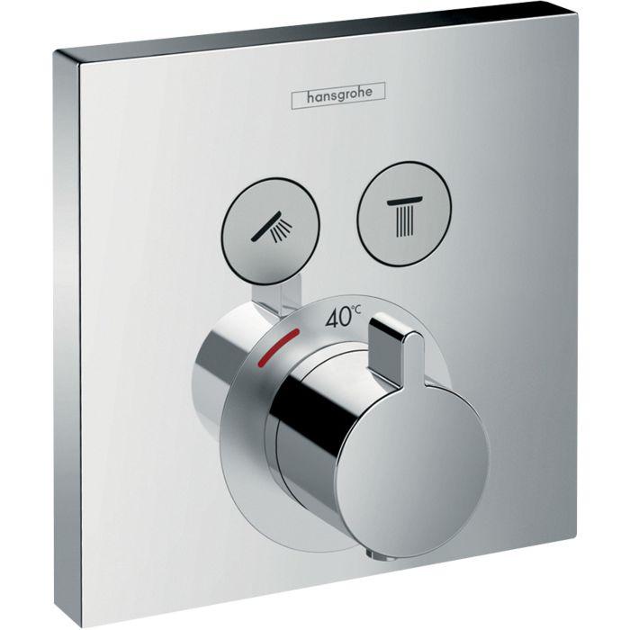 hansgrohe ShowerSelect Thermostat 15763000 Unterputz, Fertigmontageset, 2 Verbraucher