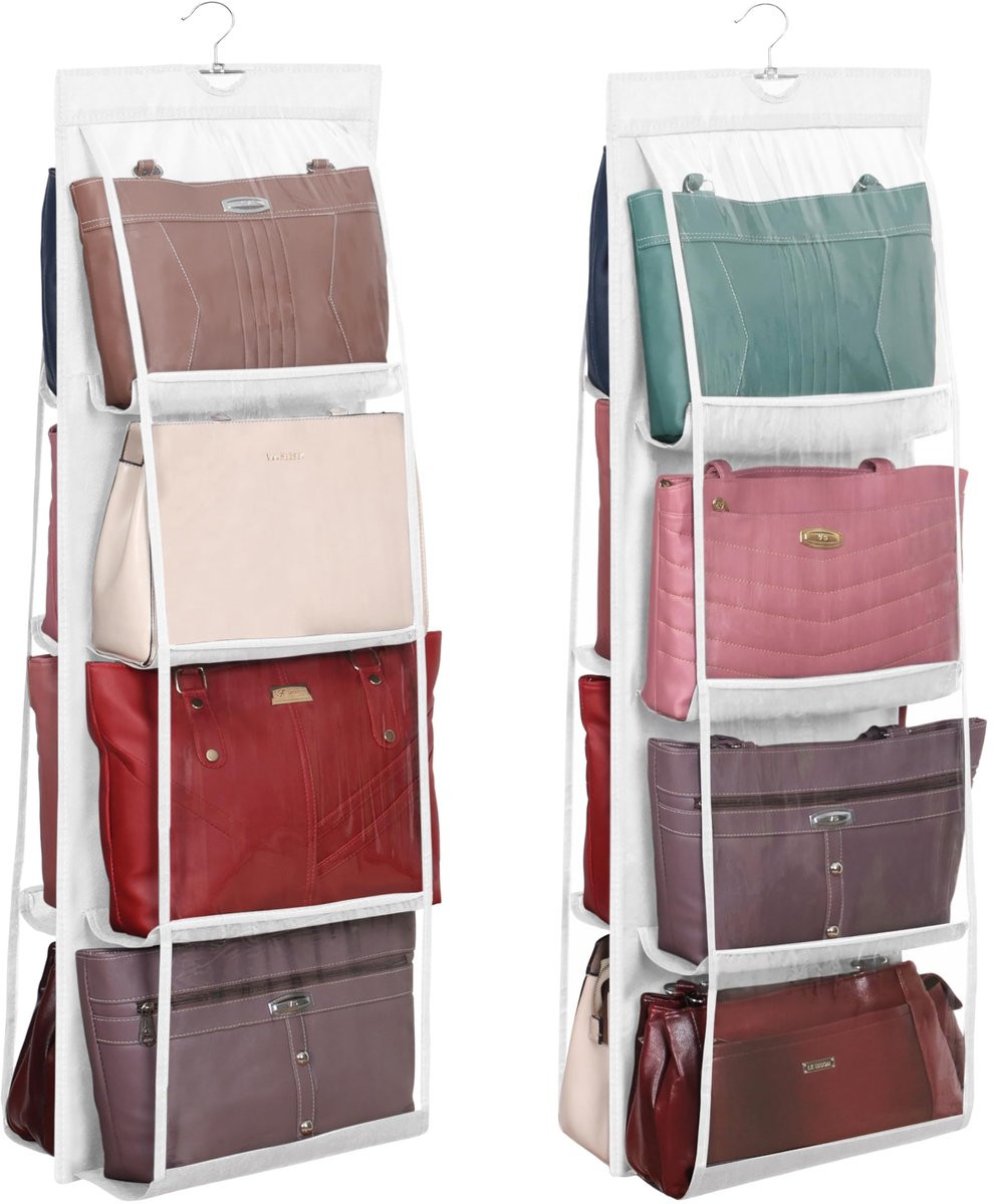 Ibenzoa Multifunctionele Opbergoplossing voor Tassen en Accessoires - 2 Stuks - Wit