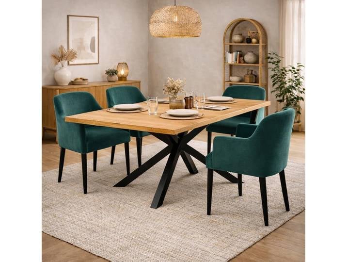 Esstisch Spider 160x90cm Wildeiche geölt - gerade Kante