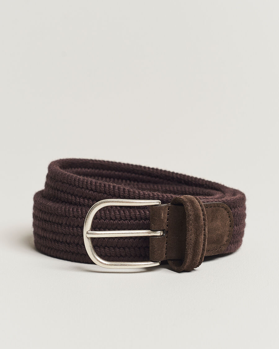 Anderson's Braided Wool Belt Brown men 85 Brun