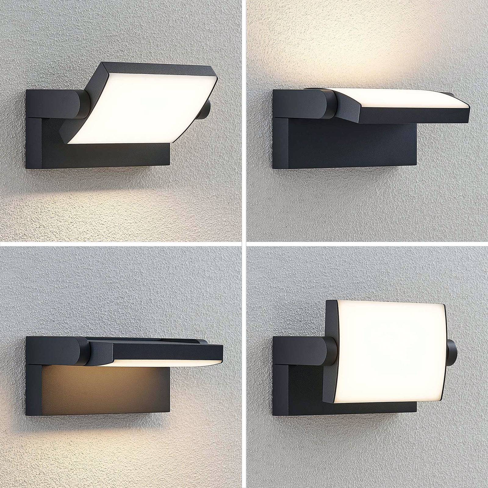 LED Outdoor Wall Light Sherin Lindby, Black, Aluminium, Modern, Outdoor Wall Light