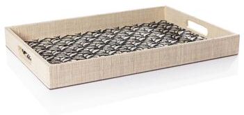 Zodax Canaria Petals Natural Fiber Raffia Serving Tray