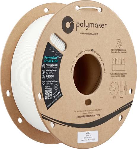 Polymaker PA18002 HT-PLA-GF Filament HT-PLA-GF Hochtemperaturbeständig, Glasfaserverstärkt, Matt, Highspeed Filament 1.75mm 1000g