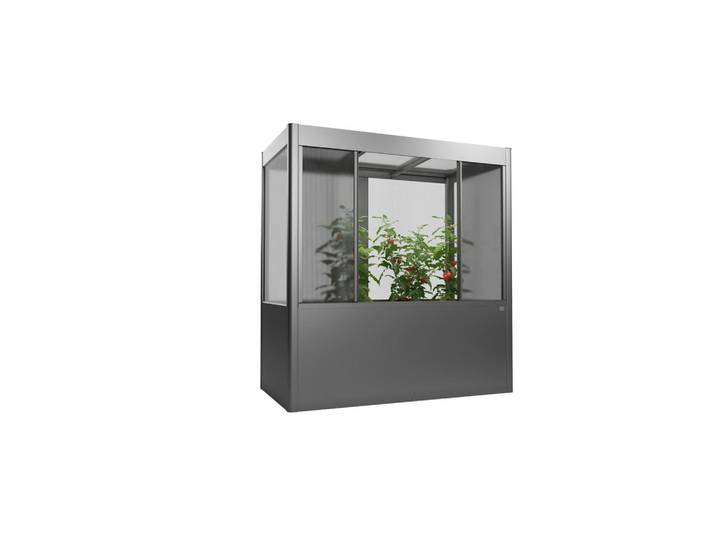 Biohort Gewächshaus, Grau, Metall, 201.6x213.4x104 cm, Gartenzubehör, Gewächshäuser