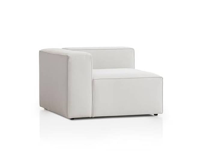 Traumnacht Genua Modular Sofa, individuell kombinierbare Wohnlandschaft, Sitzelement mit Armteil, rechts - strapazierfähiges Möbelgewebe, produziert nach deutschem Qualitätsstandard, weiß