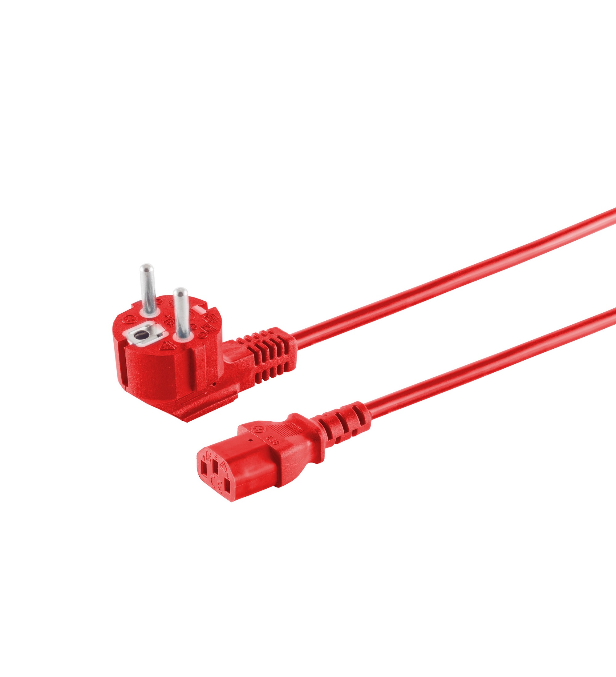ShiverPeaks Schutzkontakt 90°/Kaltgerätebuchse rot 1.8m 1,8 m (09-05184)