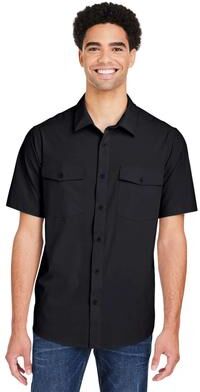 CORE365 CE510 Men's Ultra UVP Marina Shirt in Black size 5XL   Polyester/Spandex Blend