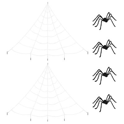 vidaXL Halloween-Spinnendekoration mit Netzen 4 pcs Polyester 150 cm