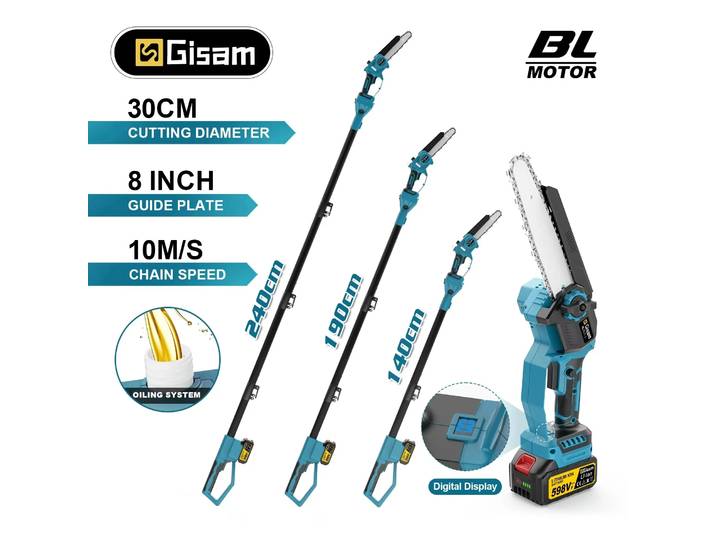 Gami – tronçonneuse électrique à pôle télescopique sans balais de 8 pouces, scie à branches hautes, outil électrique d'élagage de jardin pour broche de batterie Makita 18V