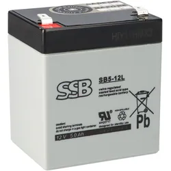 SSB Battery SB5-12L AGM Bleiakku 12V 5Ah T2 / Faston 6,3 mm