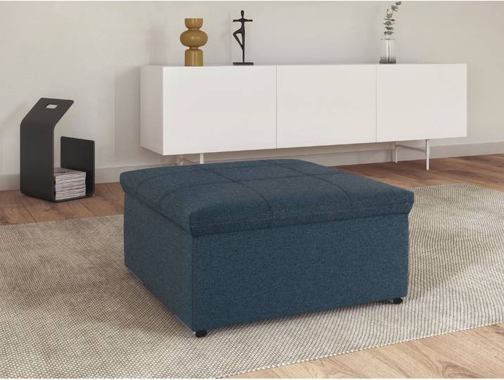 Hocker DOMO COLLECTION SPLASH 87x87 cm, komfortabel, modernes Design , blau (dunkelblau), B:87cm H:40cm T:87cm, 100% Polyester, Hocker, Hocker