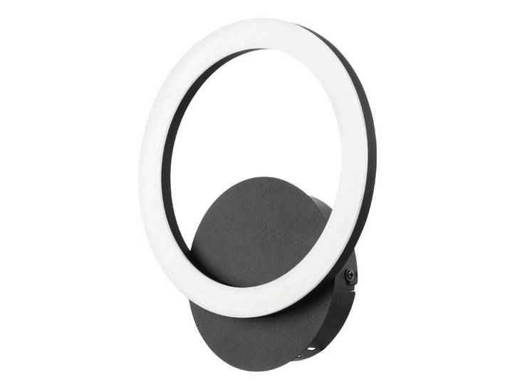 Connect Z Wandleuchte Parrapos-Z, Schwarz, Weiß, Metall, Kunststoff, rund, 24 cm, ZigBee-Technologie, Smartphone-Steuerung, Lampen & Leuchten, Innenbeleuchtung, Spots & Strahler, Wandstrahler