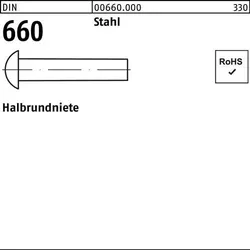 Halbrundniete DIN 660 5x 12 Stahl 1000 Stück
