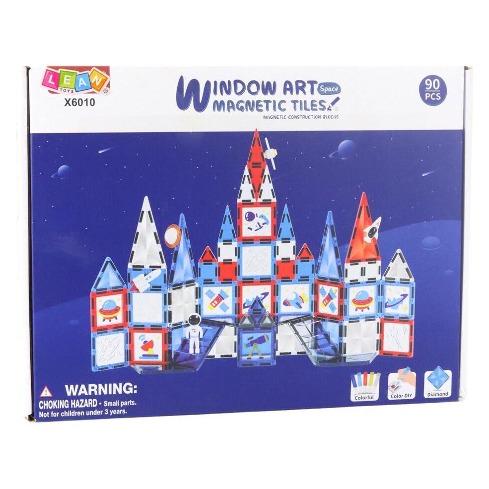 Lean Toys Magnetische Weltraumfenster-Bausteine, 90 Stk. (66583836)