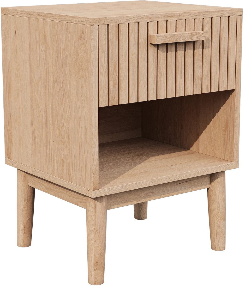 MakkelijkMooi Set van 2 Nachtkastjes met Rubberhouten Poten in Scandinavische Stijl