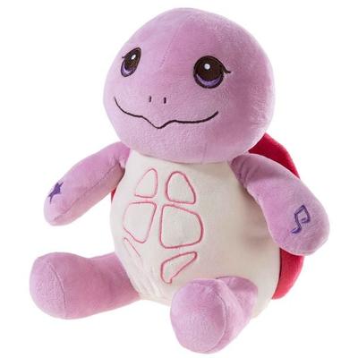Heunec 110960 - MusiLEDI Schildkröte, violett, 28cm, Plüschtier mit Musik und LED-Licht im Bauch