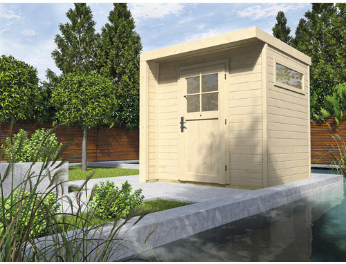 Gartenhaus weka Designhaus 262 mit Fußboden und seitlichem Fenster 213 x 216 cm natur