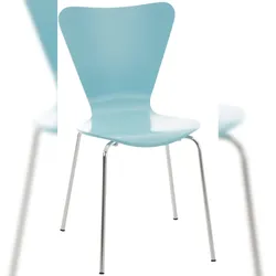 DELUKE Besucherstuhl BERLIN - Holz Hellblau 45x49x85 cm | Besucherstühle Konferenzstuhl Wartezimmerstuhl Bürostühle Bürostuhl Konferenzraum Wartezimmer