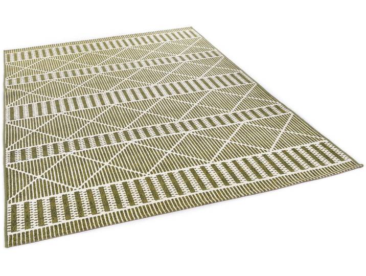 Teppich TOM TAILOR HOME Funky Outdoor Geometric , grün, B:120cm H:5mm L:180cm, Polypropylen (PP), Teppiche, Teppich, Flachgewebe, modernes Rauten Design, Outdoor geeignet, Wohnzimmer