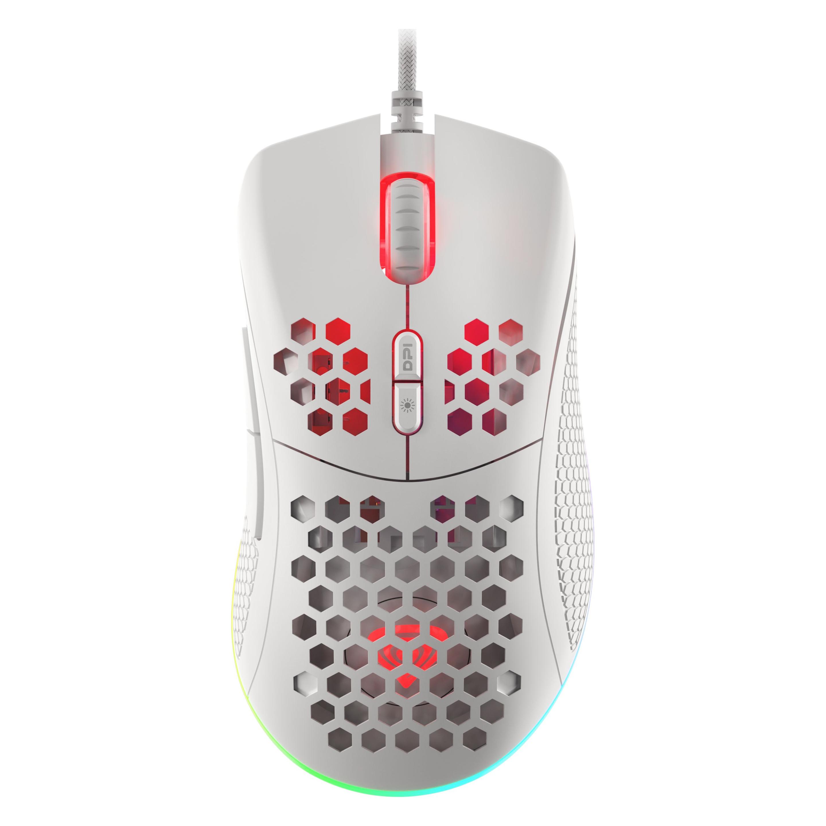 Genesis for games Krypton 555 with cable, 8000 DPI, USB 2.0, White (Kabelgebunden) (NMG-1840)