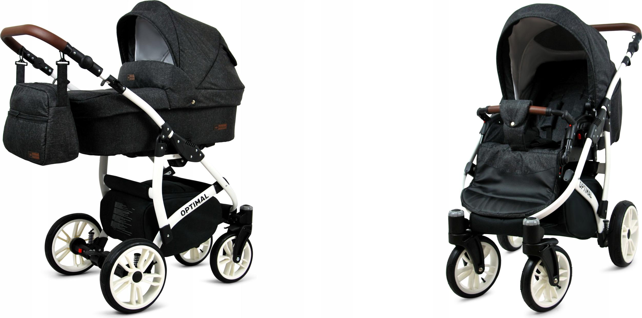 BabyLux Optimal | 2in1 Kinderwagen Set | Black Flex | Kombikinderwagen | Kinderwagenset | Buggy