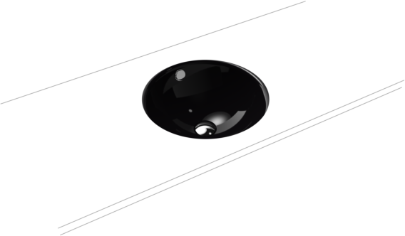 Kaldewei Classic Unterbauwaschtisch 910106003701 d= 36cm, mit Überlauf, Schallschutz, schwarz Perl-Effekt