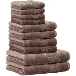 CAWÖ Handtuch Set, 10-tlg. - C Noblesse, 2x Duschtuch, 4x Handtuch, 4x Gästetuch Walnuss / Set