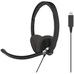Koss CS300 USB Communication Headsets, On-Ear, Wired, Microphone, Black (Kabelgebunden, USB-A), Office Headset, Schwarz