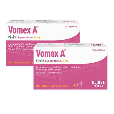 2x Vomex A Kinder-Suppositorien 40 mg 2x10 St