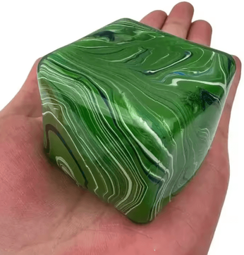 Inspire Curations Soft Gel Slow Rebound Sensory Stress Relief Cube 3.5cm Green No Box