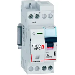 Legrand 415919 DX3 AFDD Brandschutzschalter mit LS-Schalter B6 A, 1P+NR, 6kA, 230VAC, 2TE