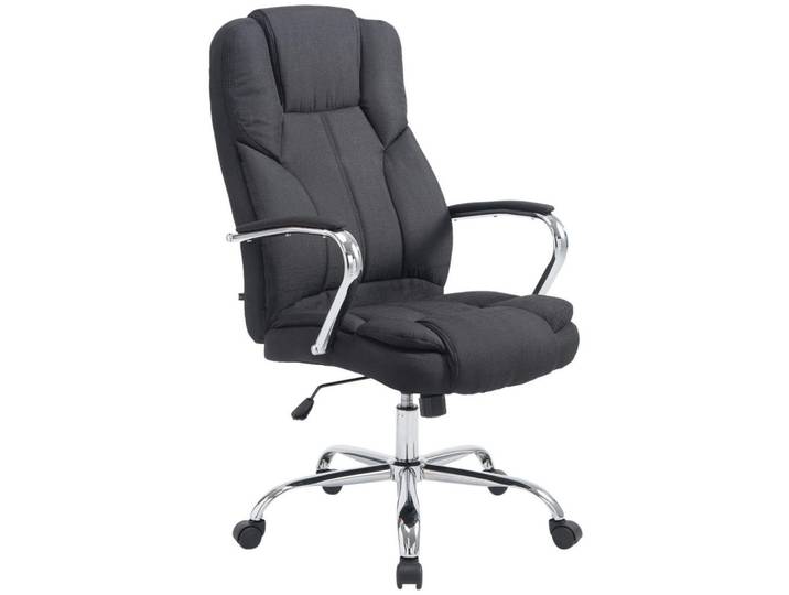 CLP Chefsessel Stoff Schwarz, Metall, 62x115x70 cm, Büromöbel, Bürostühle, Chefsessel