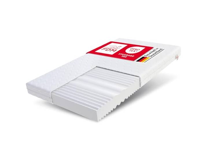 FDM Verdura Kaltschaummatratze 120x200 cm Höhe 12 cm H3/H4 7 Komfortzonen HR-Schaum, Doppelseitig, Rollmatratze, Hypoallergener Waschbarer Jersey Bezug, Oeko-Tex
