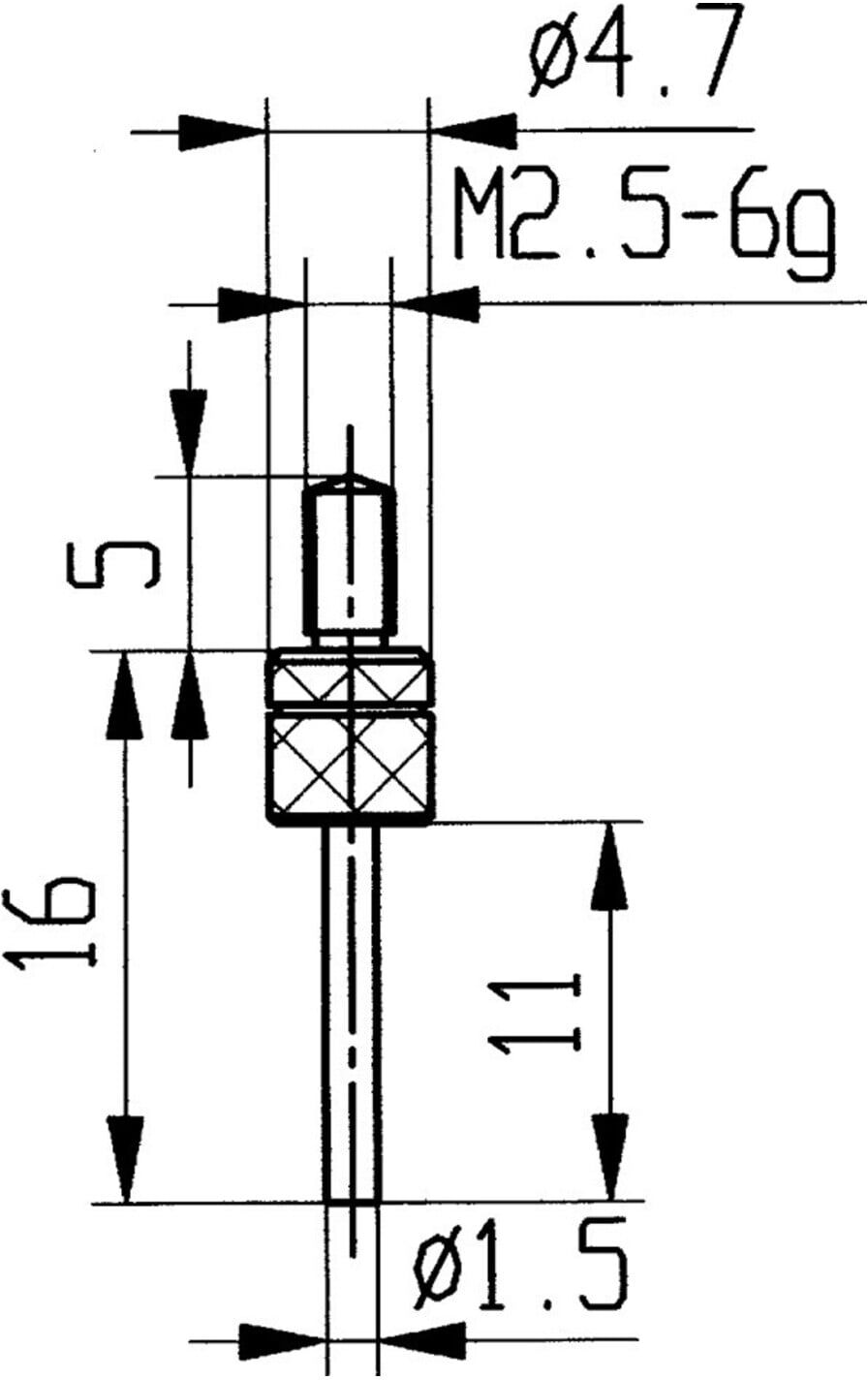 Messeins.D.1,5mm L.11mm Stift M2,5 HM z.Messuhren KÄFER (62013)