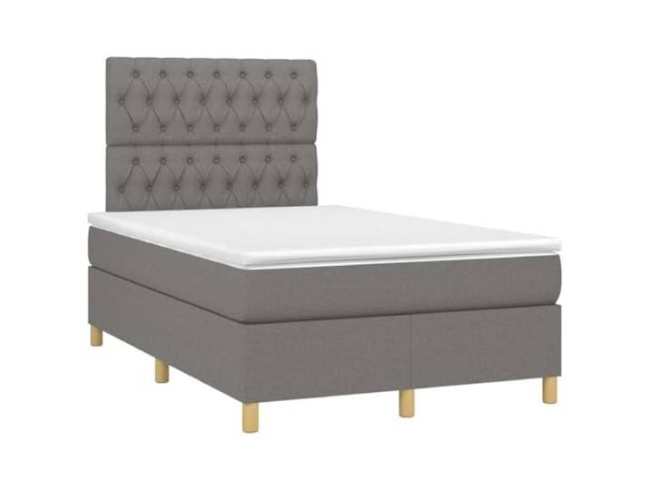 PUGYNBK Boxspringbett, 120 x 190 cm, Dunkelgrau mit Kopfteil Taschenfederkernmatratze, mittelharte Unterstützung, verstellbares Kopfteil, Lattenrost inklusive
