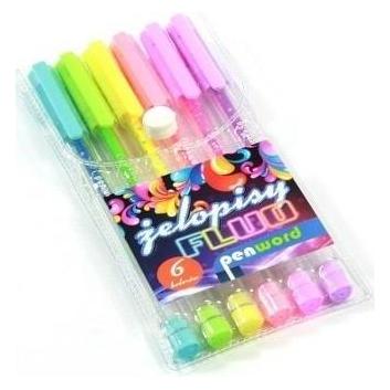 Polsirhurt Fluo-Gelstift, 6 Farben (6x) (43094472)